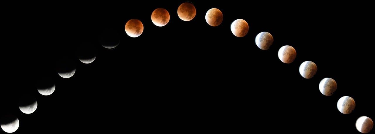 a timelapse of a total lunar eclipse
