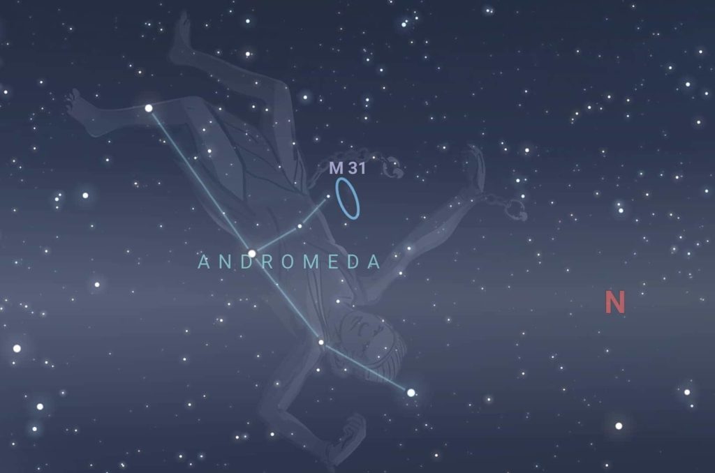 The andromeda galaxy location