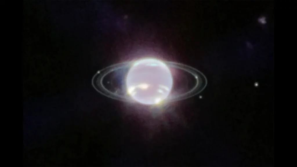 Neptune rings from James Webb space telescope