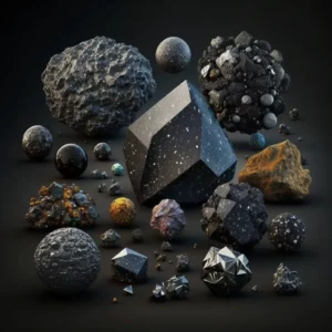 collection of various type of meteorites