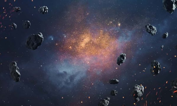 asteroids floating in space