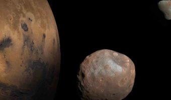 Mars and its two moons