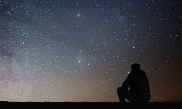 observing the night sky with the naked eyes